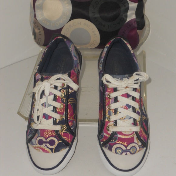 COACH SIGNATURE PRINT MULTI-COLOR SHOES AND PURSE - Picture 7 of 8
